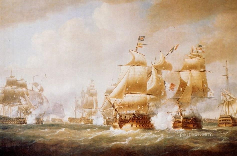 Duckworth s Action off San Domingo 6 February 1806 Naval Battle Oil Paintings